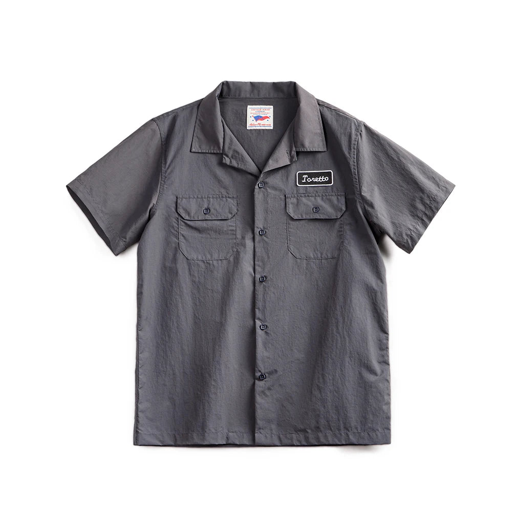 Spring Casual Turn-down Collar Shirts Men Vintage Long Sleeve